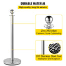 6PCS Red Rope Stanchion Silver Post Crowd Control Queue Line Barrier-3