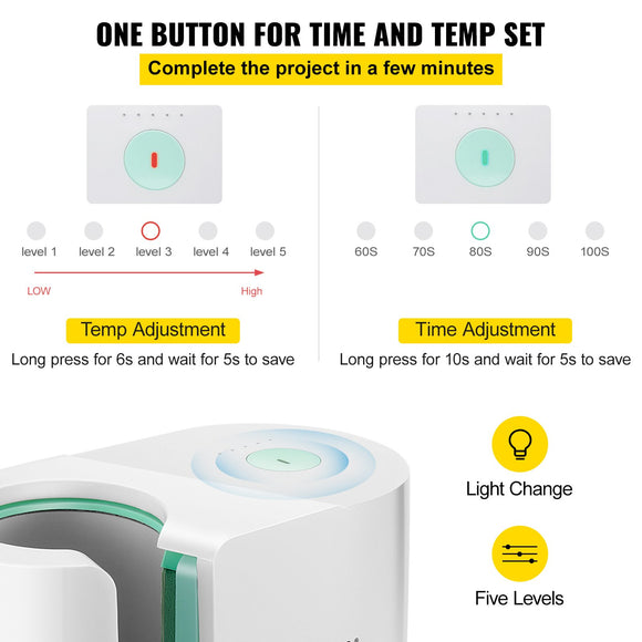 VEVOR Mug Press Machine Automatic Heat Press Sublimation Printing 11-15oz Cup