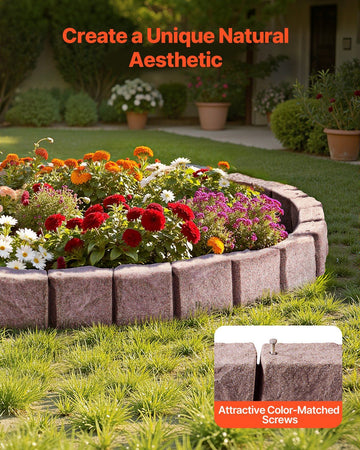 Fake Stone Landscape Edging1190 x 100 x 155mm Lawn Edging Fade-Resistant Brown - 0