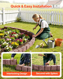 Fake Stone Landscape Edging1190 x 100 x 155mm Lawn Edging Fade-Resistant Brown-4