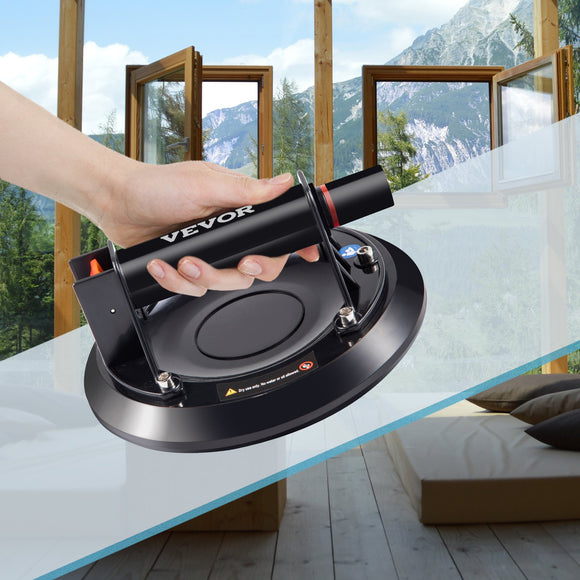 VEVOR Glass Suction Cup, 8'' Vacuum Suction Cup, 220lbs Load Capacity Vacuum Glass Lifter with Plastic Handle, Heavy-Duty Hand-Held Glass Lifter For Granite & Glass Lifting, With a free case