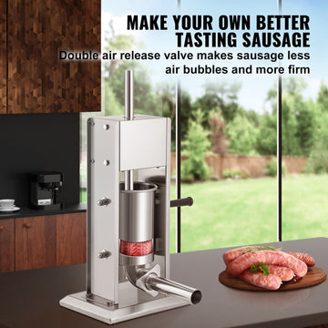 Sausage Stuffer 5LBS/3L Capacity Homemade Sausage Maker Stainless Steel - 0