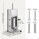 Sausage Stuffer 5LBS/3L Capacity Homemade Sausage Maker Stainless Steel-7