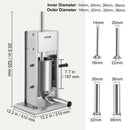 VEVOR Sausage Stuffer 5LBS/3L Capacity Homemade Sausage Maker Stainless Steel-7