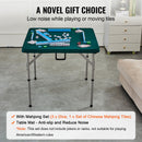 Mahjong Table with Mahjong Tiles Set, Fold-in-Half 4 Player Card Table with 144PCS Majiang Tiles and 3 Dice, Portable Bi-Folding Domino Table with Wear-Resistant Green Tabletop & Carrying Handle-6