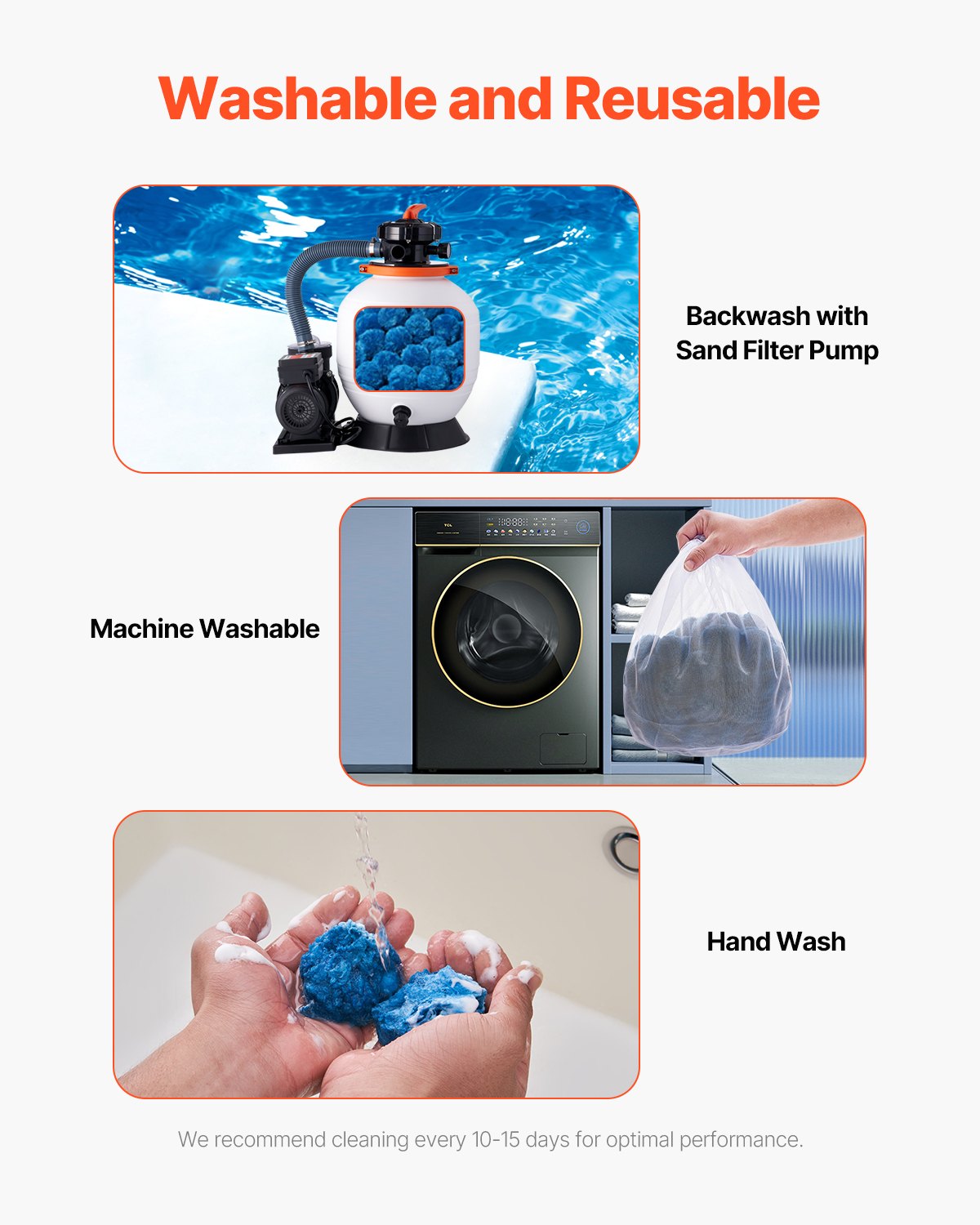 VEVOR Pool Filter Balls for Sand Filter Pump Swimming Pool 0.71 kg Reusable Blue