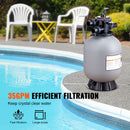 Sand Filter, 16-inch, 406.4mm, Up to 35 GPM Flow Rate, Above Inground Swimming Pool Sand Filter System with 7-Way Multi-Port Valve, Filter, Backwash, Rinse, Recirculate, Waste, Winter, Closed Functions-2