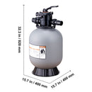 Sand Filter, 16-inch, 406.4mm, Up to 35 GPM Flow Rate, Above Inground Swimming Pool Sand Filter System with 7-Way Multi-Port Valve, Filter, Backwash, Rinse, Recirculate, Waste, Winter, Closed Functions-8