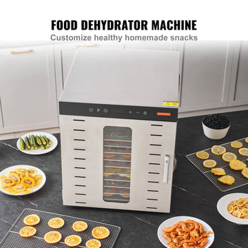 10 Trays Food Dehydrator Machine Stainless Steel 1000W Jerky Fruit Drying - 0
