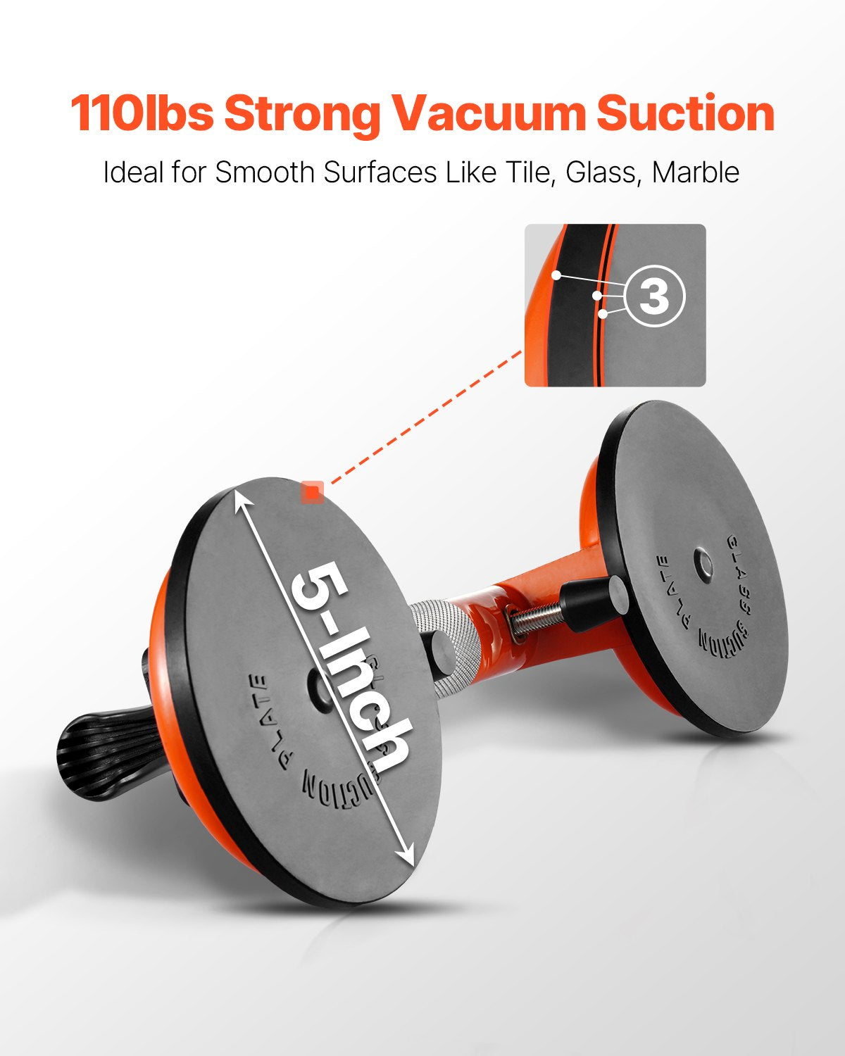 VEVOR Seamless Seam Setter 5" Suction Cup for Countertop Seam Joining & Leveling - 0