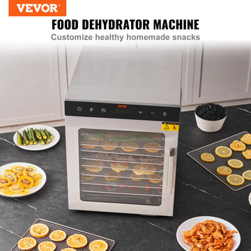 VEVOR 10 Trays Food Dehydrator Machine Stainless Steel 800W Jerky Fruit Drying - 0