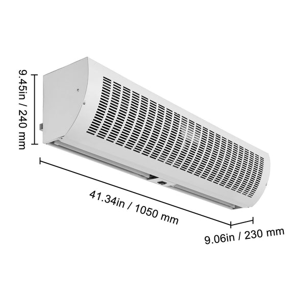 1.1m Commercial Indoor Air Curtain Super Power 2 Speeds 2292m_/h, UL Certified Wall Mounted Air Curtains for Doors, Indoor Over Door Fan with Heavy Duty Limit Switch, Easy-Install Unheated