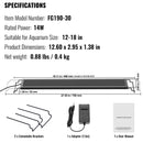 Aquarium Light, 14W Full Spectrum Fish Tank Light with 24/7 Natural Mode, Adjustable Timer & 5-Level Brightness, with Aluminum Alloy Shell Extendable Brackets for 12"-18" Freshwater Planted Tank-7