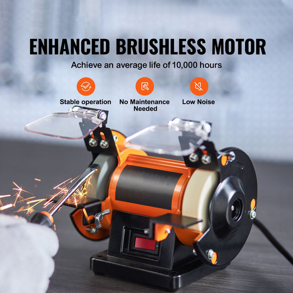 Jewelry Polisher, Bench Grinder Polishing & Buffing Machine, 3590RPM Bench Lathe Polisher with 1 Wool Wheel & 1 Abrasive Fiber Wheel & 1 Grinding Wheel & 100pcs Tools