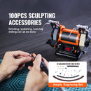 Jewelry Polisher, Bench Grinder Polishing & Buffing Machine, 3590RPM Bench Lathe Polisher with 1 Wool Wheel & 1 Abrasive Fiber Wheel & 1 Grinding Wheel & 100pcs Tools-6