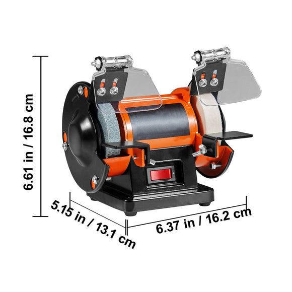 Jewelry Polisher, Bench Grinder Polishing & Buffing Machine, 3590RPM Bench Lathe Polisher with 1 Wool Wheel & 1 Abrasive Fiber Wheel & 1 Grinding Wheel & 100pcs Tools