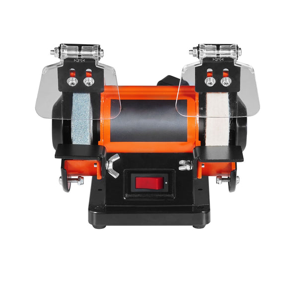 Jewelry Polisher, Bench Grinder Polishing & Buffing Machine, 3590RPM Bench Lathe Polisher with 1 Wool Wheel & 1 Abrasive Fiber Wheel & 1 Grinding Wheel & 100pcs Tools