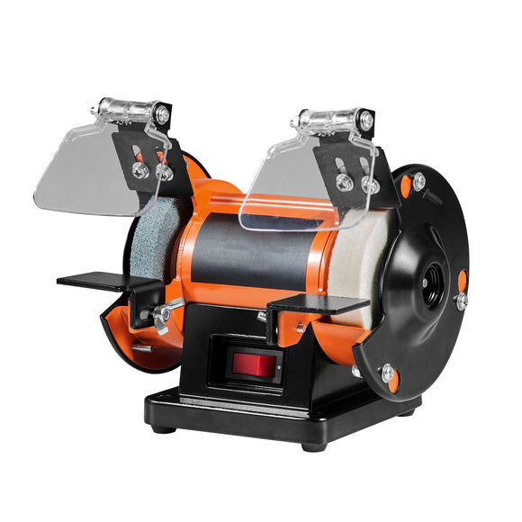 Jewelry Polisher, Bench Grinder Polishing & Buffing Machine, 3590RPM Bench Lathe Polisher with 1 Wool Wheel & 1 Abrasive Fiber Wheel & 1 Grinding Wheel & 100pcs Tools