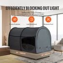 Bed Tent, Pongee Fabric, 4 Doors Breathable Dream Tent with 7 mm Fiber Poles on Bed Privacy, Full Size Block out Light Sleeping Bed Canopy, Fit for Kids Playhouse and Adults Sleeping Tent-2