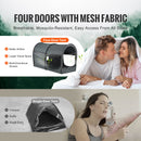 Bed Tent, Pongee Fabric, 4 Doors Breathable Dream Tent with 7 mm Fiber Poles on Bed Privacy, Full Size Block out Light Sleeping Bed Canopy, Fit for Kids Playhouse and Adults Sleeping Tent-3