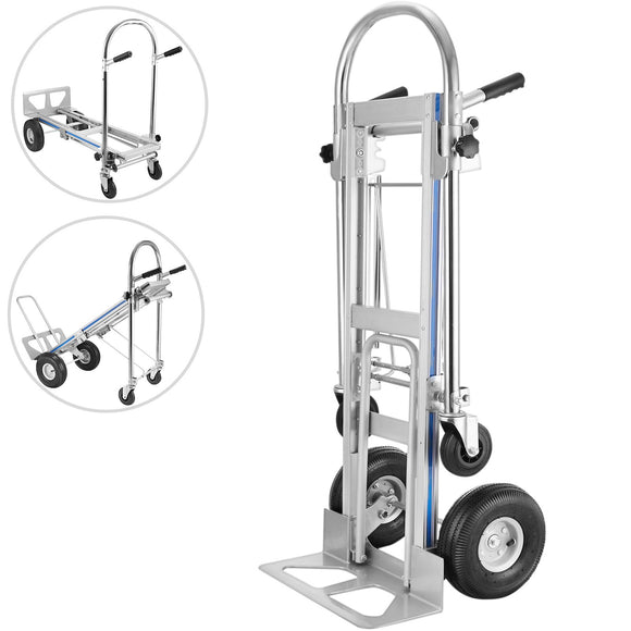 VEVOR Aluminum Hand Truck 3 in 1 Folding Hand Truck Convertible Hand Truck and Dolly