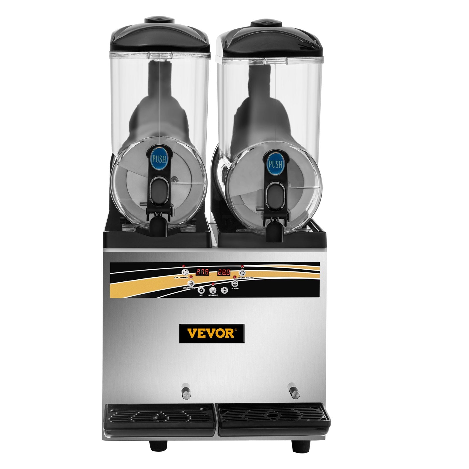 VEVOR Commercial Slush Machine Margarita Slush Maker 2x15L Frozen Drink Machine