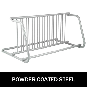 10 Holders Floor Bike Rack, 59" Length All-Steel Grid Bike Rack, 10-Bike Capacity Dual-Side Storage Stand for Garages Streets Yards Bike Events - 0