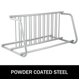10 Holders Floor Bike Rack, 59" Length All-Steel Grid Bike Rack, 10-Bike Capacity Dual-Side Storage Stand for Garages Streets Yards Bike Events - 0