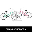 10 Holders Floor Bike Rack, 59" Length All-Steel Grid Bike Rack, 10-Bike Capacity Dual-Side Storage Stand for Garages Streets Yards Bike Events-3