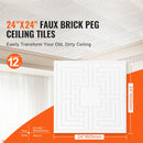 Ceiling Tiles 12-Pack 24 x 24 in PVC Easy Installation White Echo Pattern-2
