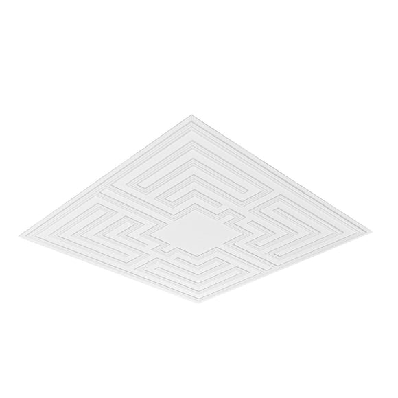 Ceiling Tiles 12-Pack 24 x 24 in PVC Easy Installation White Echo Pattern