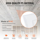 Ceiling Tiles 12-Pack 24 x 24 in PVC Easy Installation White Geometric-3