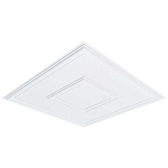 Ceiling Tiles 12-Pack 24 x 24 in PVC Easy Installation White Geometric