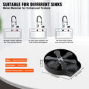 VEVOR Glass Rinser, 10 Powerful Spraying Jets Rotating Cup Rinser for Sink, 304 Stainless Steel Faucet Cup Washer & Silicone Nonslip Pad for Baby Bottle, Glass Cup, Wine Glass (Matte Black Base)-4
