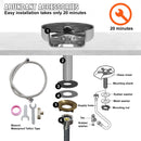 VEVOR Glass Rinser, 10 Powerful Spraying Jets Rotating Cup Rinser for Sink, 304 Stainless Steel Faucet Cup Washer & Silicone Nonslip Pad for Baby Bottle, Glass Cup, Wine Glass (Matte Black Base)-5