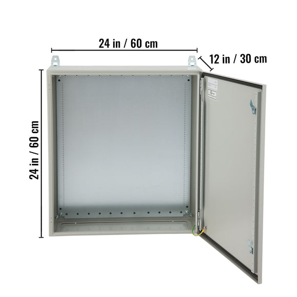 Electrical Steel Enclosure Box NEMA 4 Outdoor Enclosure 24 x 24 x 12'' UL