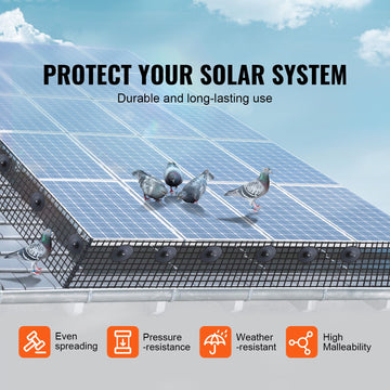 8in x 100ft Solar Panel Bird Guard Critter Guard Roll Kit 100pcs Fasteners - 0
