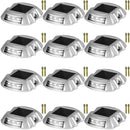 Driveway Lights 12-Pack Solar Driveway Lights Bright White with Screws Solar Deck Lights Outdoor Waterproof Wireless Dock Lights 6 LEDs for Path Warning Garden Walkway Sidewalk Steps-9