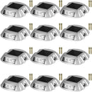 VEVOR Driveway Lights 12-Pack Solar Driveway Lights Bright White with Screws Solar Deck Lights Outdoor Waterproof Wireless Dock Lights 6 LEDs for Path Warning Garden Walkway Sidewalk Steps-1