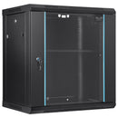 Wall Mount Network Server Cabinet, 393.7 mm Deep, Server Rack Cabinet Enclosure, 90.72 kg Max. Ground-mounted Load Capacity, with Locking Glass Door Side Panels, for IT Equipment, A/V Devices-12