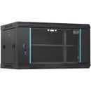6U Wall Mount Network Server Cabinet, 15.5'' Deep, Server Rack Cabinet Enclosure, 200 lbs Max. Ground-mounted Load Capacity, with Locking Glass Door Side Panels, for IT Equipment, A/V Devices-12