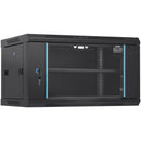 VEVOR 6U Wall Mount Network Server Cabinet, 15.5'' Deep, Server Rack Cabinet Enclosure, 200 lbs Max. Ground-mounted Load Capacity, with Locking Glass Door Side Panels, for IT Equipment, A/V Devices-1