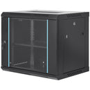 9U Wall Mount Network Server Cabinet, 39.37 cm Deep, Server Rack Cabinet Enclosure, 90.7 kg Max. Ground-mounted Load Capacity, with Locking Glass Door Side Panels, for IT Equipment, A/V Devices-1