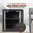 9U Wall Mount Network Server Cabinet, 39.37 cm Deep, Server Rack Cabinet Enclosure, 90.7 kg Max. Ground-mounted Load Capacity, with Locking Glass Door Side Panels, for IT Equipment, A/V Devices-2