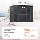 9U Wall Mount Network Server Cabinet, 39.37 cm Deep, Server Rack Cabinet Enclosure, 90.7 kg Max. Ground-mounted Load Capacity, with Locking Glass Door Side Panels, for IT Equipment, A/V Devices-7