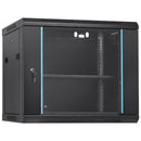 9U Wall Mount Network Server Cabinet, 39.37 cm Deep, Server Rack Cabinet Enclosure, 90.7 kg Max. Ground-mounted Load Capacity, with Locking Glass Door Side Panels, for IT Equipment, A/V Devices-9