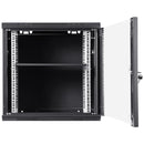 9U Wall Mount Network Server Cabinet, 39.37 cm Deep, Server Rack Cabinet Enclosure, 90.7 kg Max. Ground-mounted Load Capacity, with Locking Glass Door Side Panels, for IT Equipment, A/V Devices-11