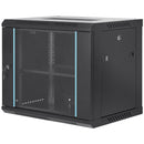 VEVOR 9U Wall Mount Network Server Cabinet, 39.37 cm Deep, Server Rack Cabinet Enclosure, 90.7 kg Max. Ground-mounted Load Capacity, with Locking Glass Door Side Panels, for IT Equipment, A/V Devices-9