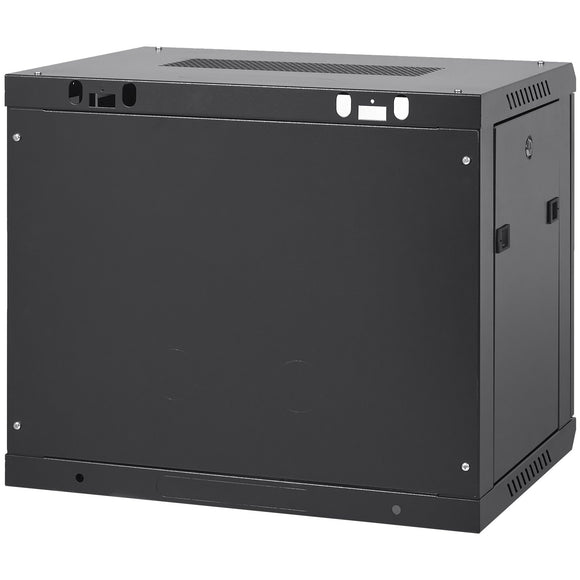 VEVOR 9U Wall Mount Network Server Cabinet, 39.37 cm Deep, Server Rack Cabinet Enclosure, 90.7 kg Max. Ground-mounted Load Capacity, with Locking Glass Door Side Panels, for IT Equipment, A/V Devices