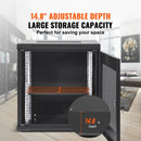 12U Wall Mount Network Server Cabinet, 15.5'' Deep, Server Rack Cabinet Enclosure, 200 lbs Max. Ground-mounted Load Capacity, with Locking Door Side Panels, for IT Equipment, A/V Devices-2